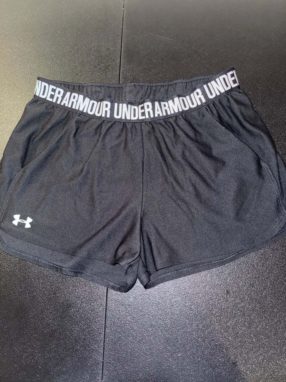 Under Armour Women's Play Up 3.0 Athletic Shorts with Logo Waistband